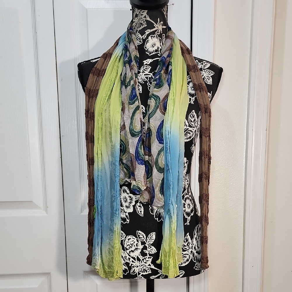 3 Multicolor Sheer Scarf Bundle
